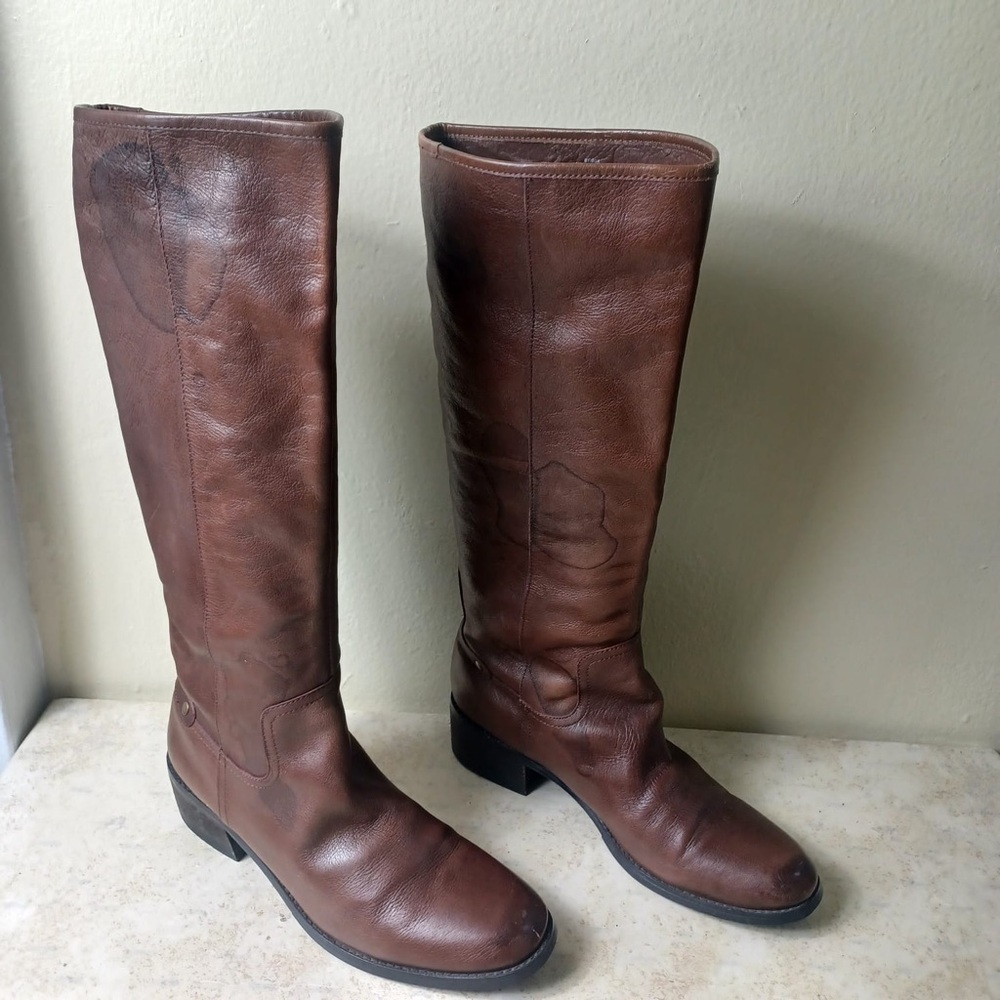 Nine West Chocolate Leather Boots